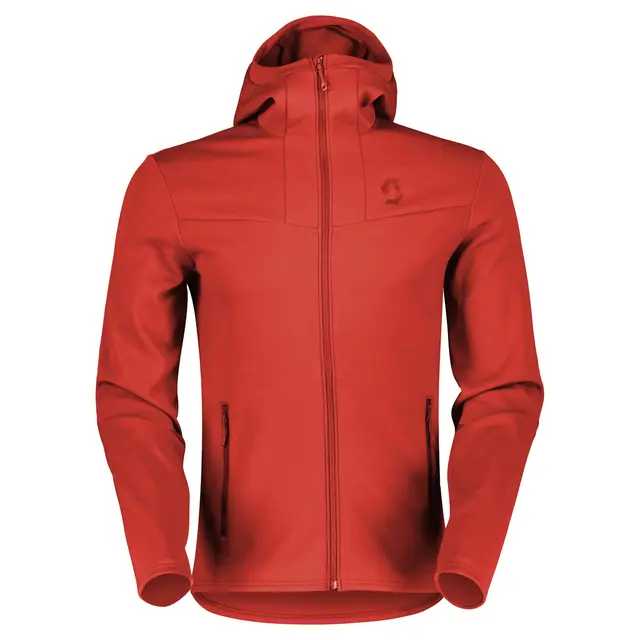 Scott Defined Mid Hoodie - Rød Lett hoodie med børstet innside 