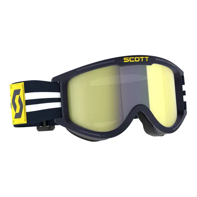 Scott 89X Era Retro Brille - Blå/Hvit Gul Chrome Linse 