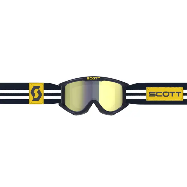 Scott 89X Era Retro Brille - Blå/Hvit Gul Chrome Linse 