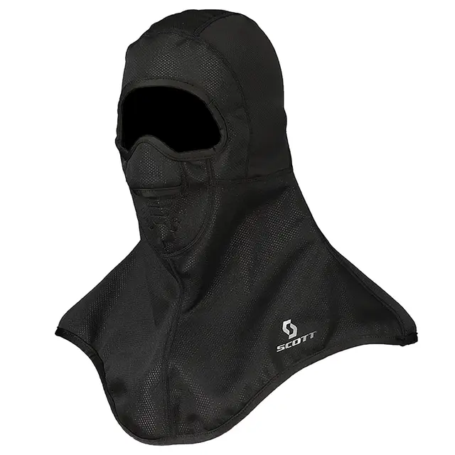 Scott Balaclava Wind Warrior - Sort Vindtett med stor krage & fleece innside 