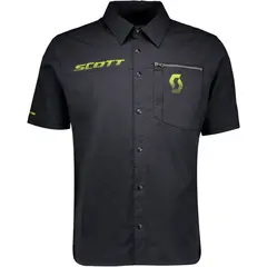 Scott Shirt Factory Team - Sort/Gul L Kortermet skjorte med trykk knapper