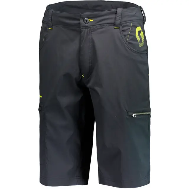 Scott Shorts Factory T. Lig Sort/Gul S Tøff shorts med stretch 