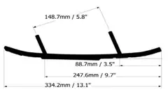 Styreskinner Koromant - Lynx &amp; Ski-Doo Total Lengde 334mm, Selges Parvis