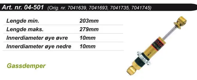 Kimpex Gold Støtdemper Polaris 7041639, 7041693, 7041735, 7041745, 