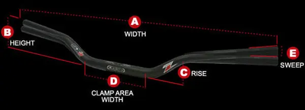 ZETA CX Bar Mini R Styre - Honda/Yamaha CR85/CRF150R,YZ85 - Medium Svart 