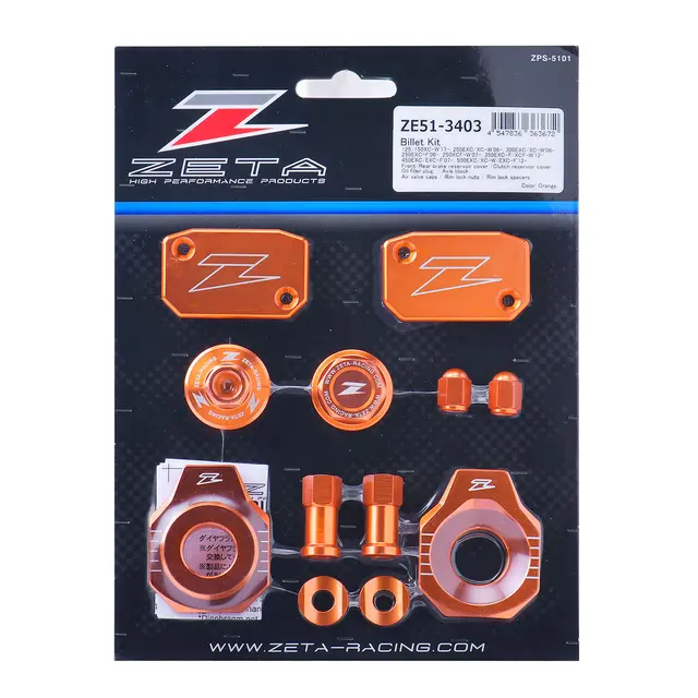 ZETA Aluminiumssett, Oransje -  KTM 125/150/250SX, 250/300/350/450XC, SX-F/X 