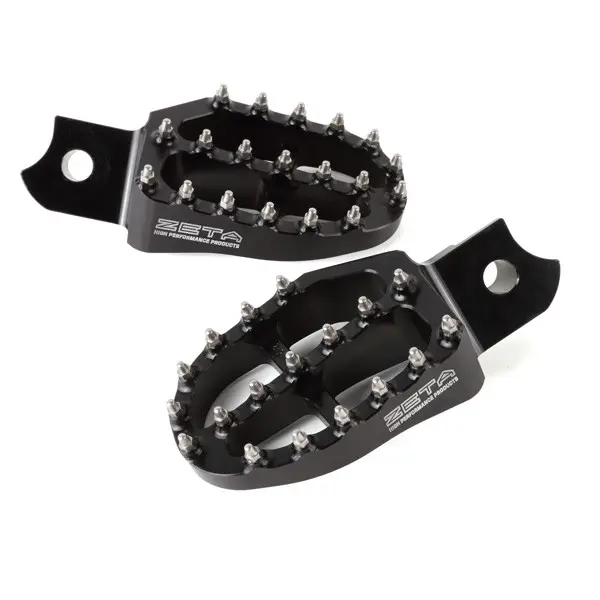 ZETA Aluminum Fotpinner, Sort - Kawa Kawasaki - KX250/450F 