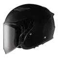 Zeus 630 Hjelm - Matt Sort MC halvhjelm, m/solvisir!