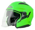 Zeus Jet 613E - Fluor. Gr&#248;nn Ny halvhjelm m/solvisir
